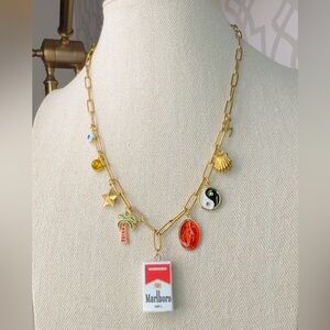 Lana 🍒 charms necklace on 18kt gold plated on 18.5” chain